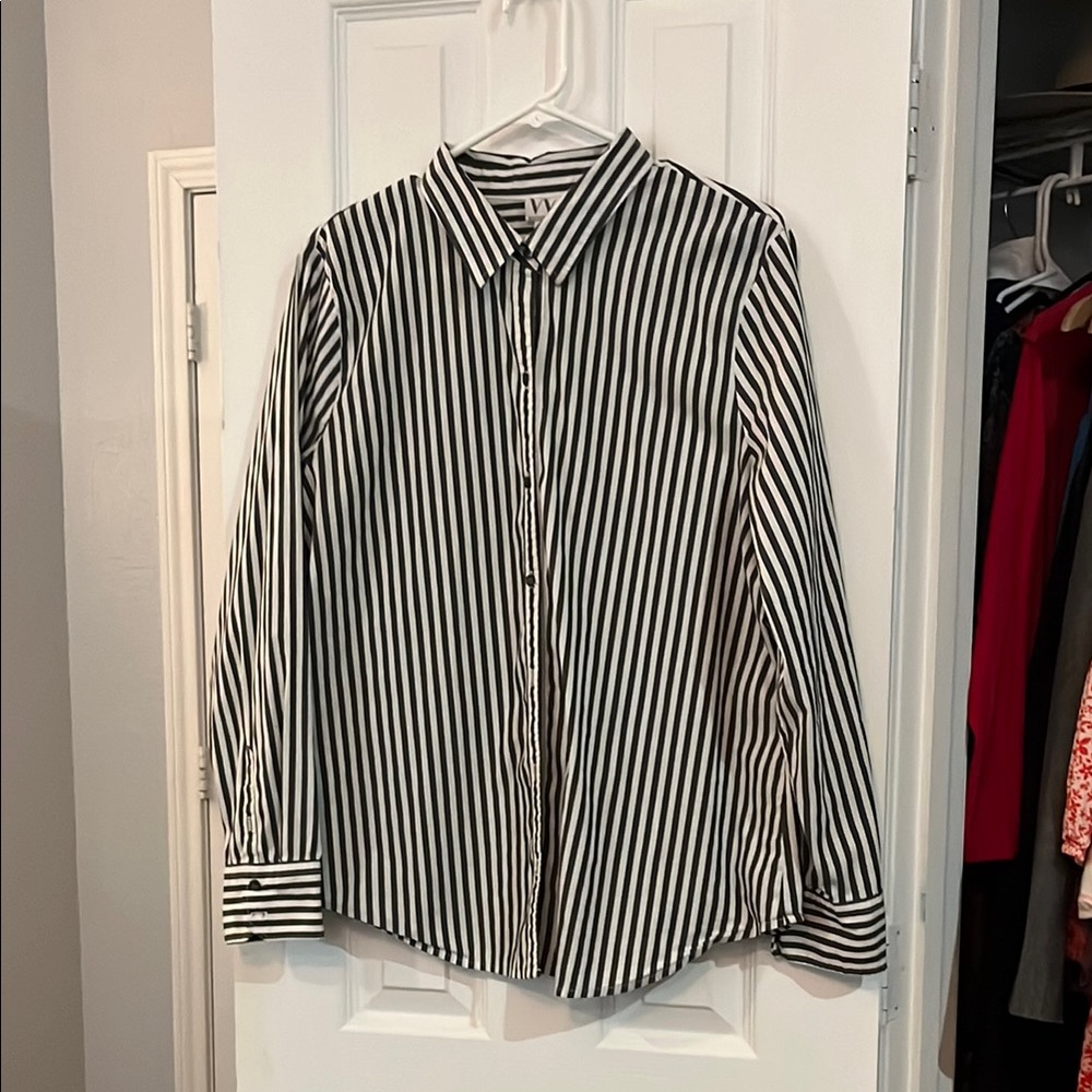 Worthington Monochrome Striped Shirt